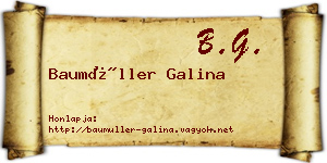 Baumüller Galina névjegykártya